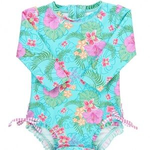 Rufflebutts Orchid Oasis One Piece Rash Guard